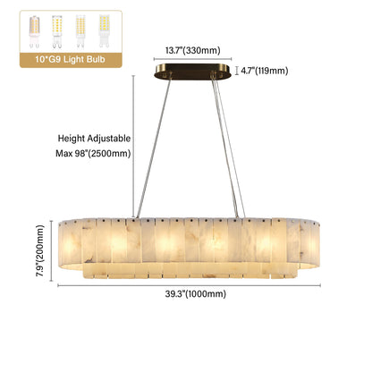 Nonzerad Rectangle Alabaster Dining Room Chandeliers