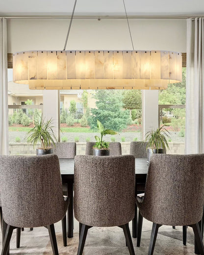 Nonzerad Rectangle Alabaster Dining Room Chandeliers