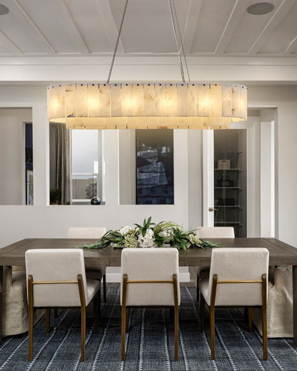 Nonzerad Rectangle Alabaster Dining Room Chandeliers
