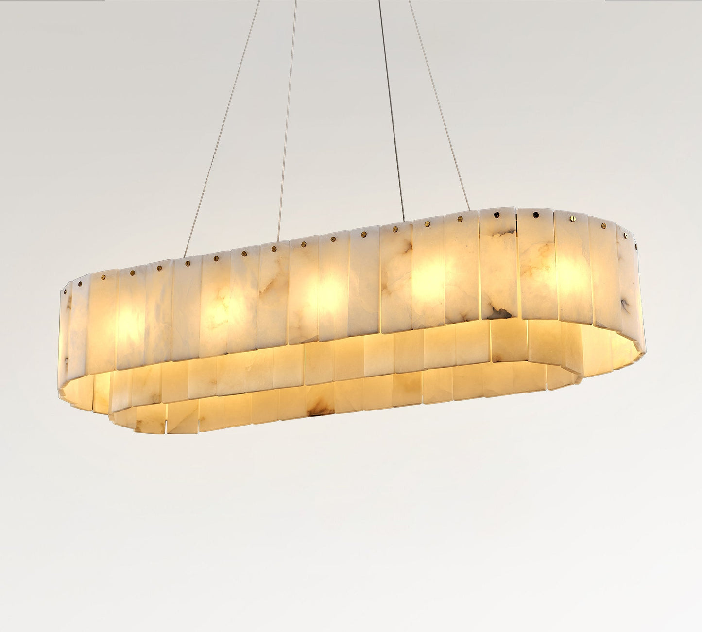 Nonzerad Rectangle Alabaster Dining Room Chandeliers