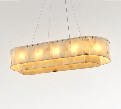 Nonzerad Rectangle Alabaster Dining Room Chandeliers