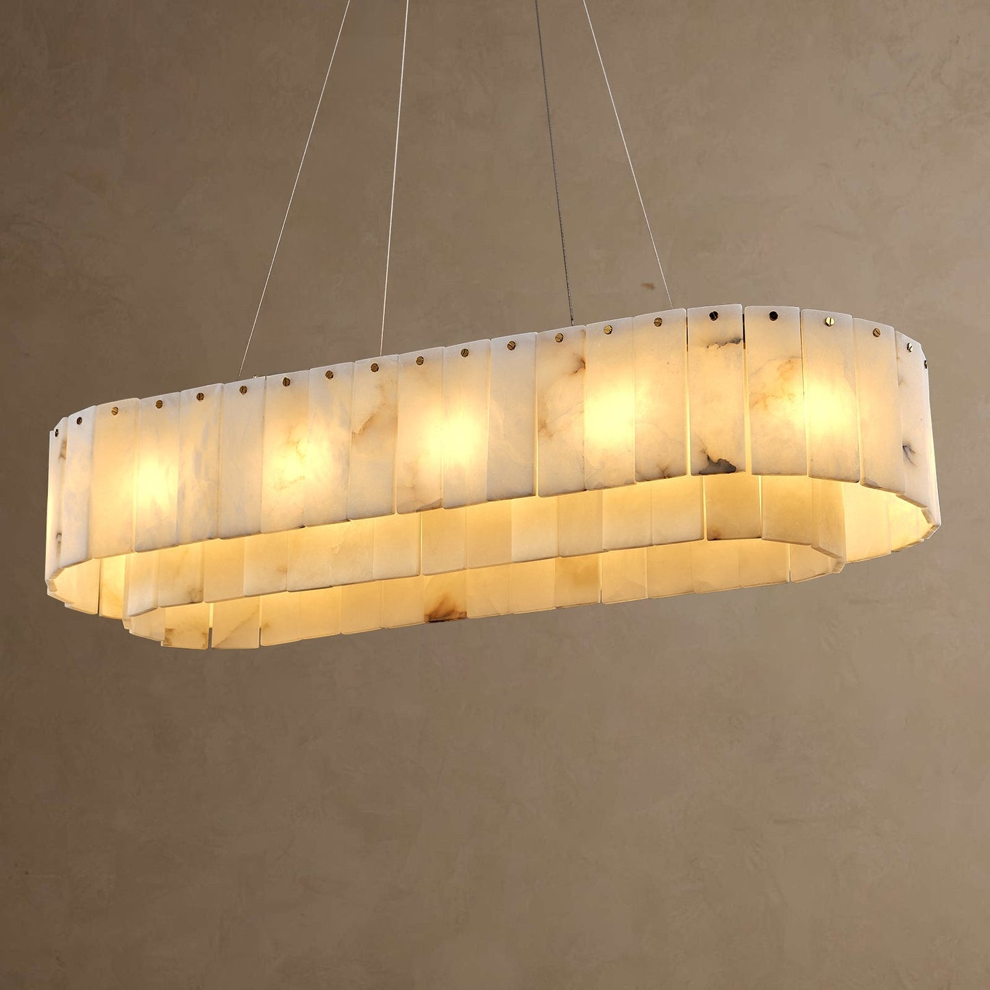 Nonzerad Rectangle Alabaster Dining Room Chandeliers