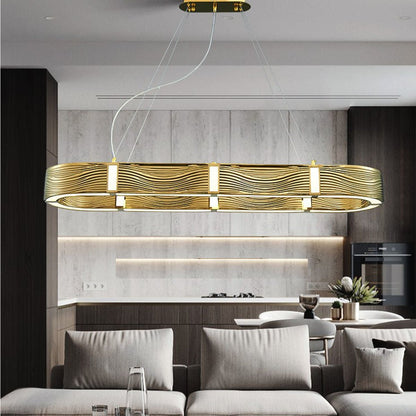 Nordic Light Luxury Chrome/Gold 0-shaped Chandelier for Living/Dining Room-Nobipets
