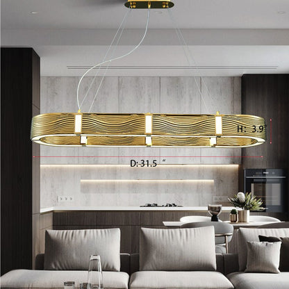 Nordic Light Luxury Chrome/Gold 0-shaped Chandelier for Living/Dining Room-Nobipets