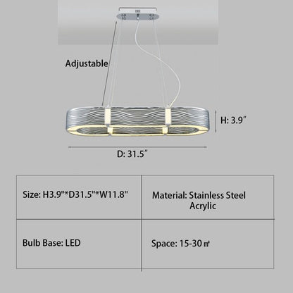 Nordic Light Luxury Chrome/Gold 0-shaped Chandelier for Living/Dining Room-Nobipets