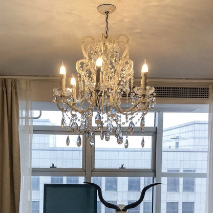 Nordic Vintage Candle Pendant Romantic Crystal Chandelier for Bedroom / Dining Room / Living Room-Nobipets