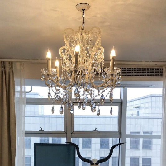 Nordic Vintage Candle Pendant Romantic Crystal Chandelier for Bedroom / Dining Room / Living Room-Nobipets