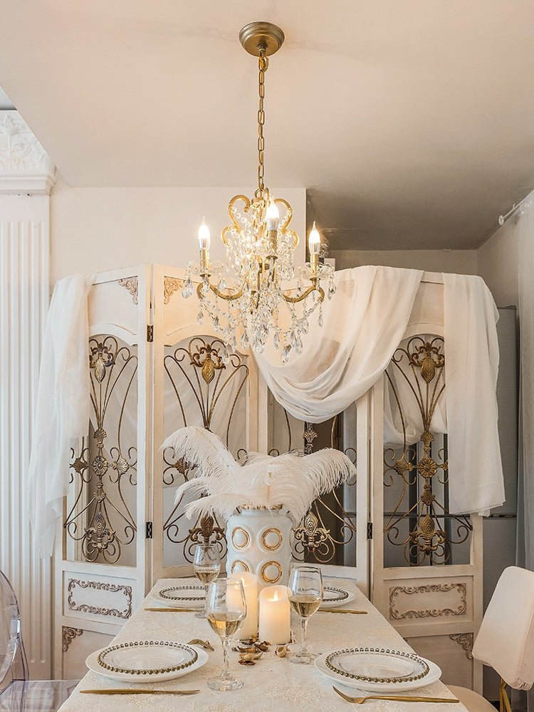 Nordic Vintage Candle Pendant Romantic Crystal Chandelier for Bedroom / Dining Room / Living Room-Nobipets