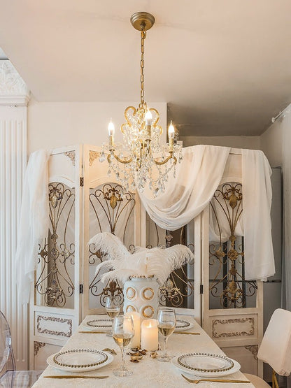 Nordic Vintage Candle Pendant Romantic Crystal Chandelier for Bedroom / Dining Room / Living Room-Nobipets