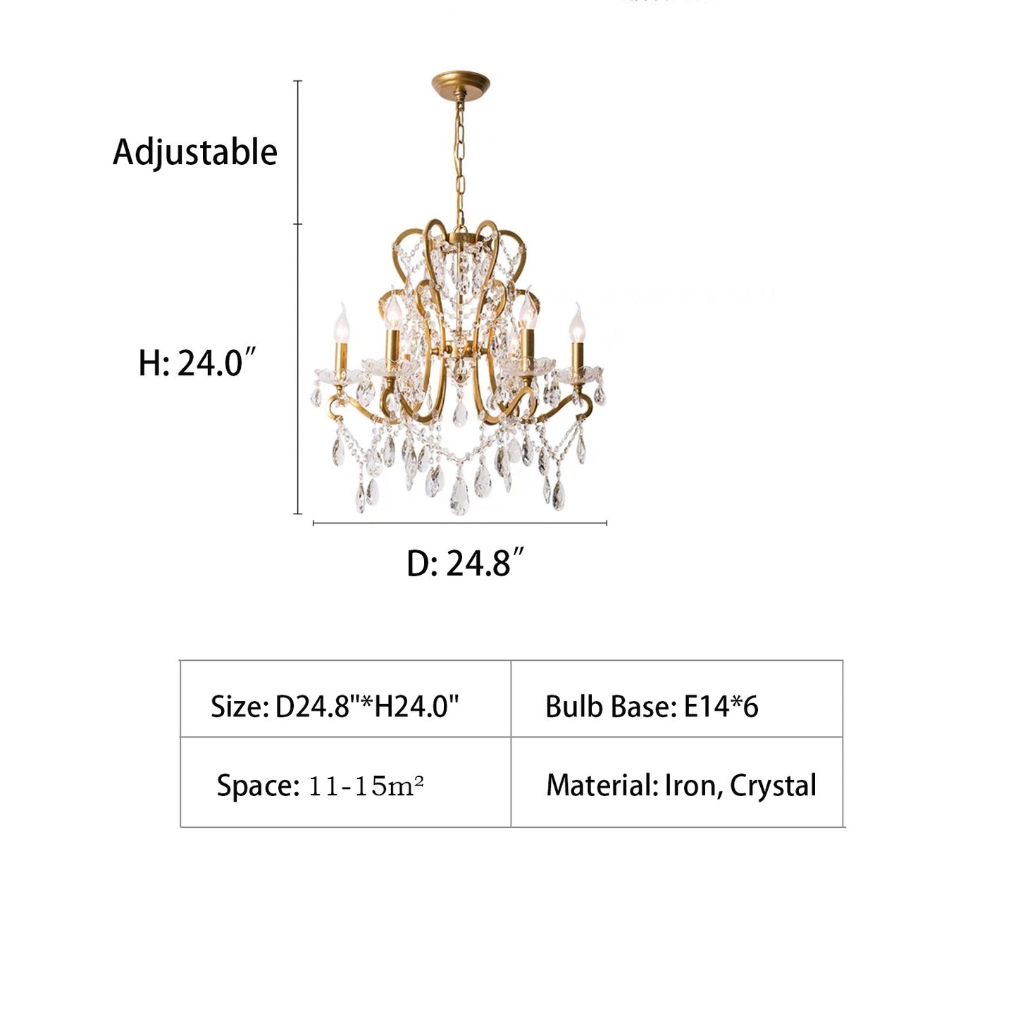 Nordic Vintage Candle Pendant Romantic Crystal Chandelier for Bedroom / Dining Room / Living Room-Nobipets