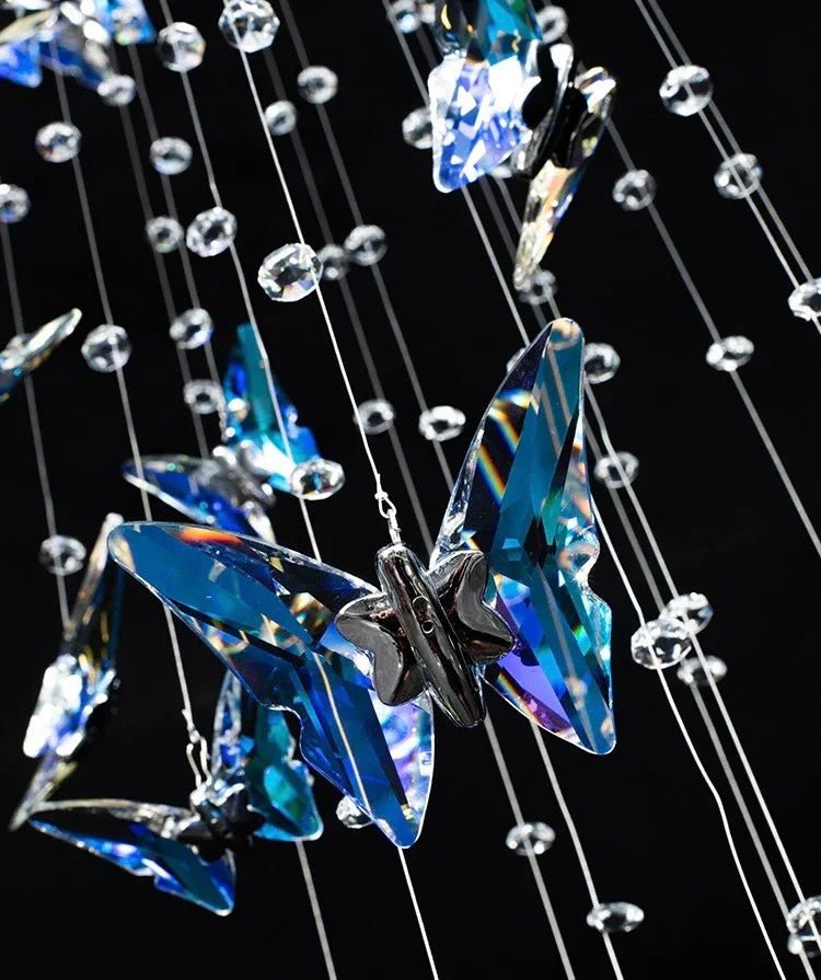 Northern European Style K9 Crystal Floating Butterfly Chandelier for High-ceiling-Nobipets