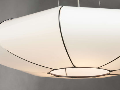 Nuvola White Milk Glass Chandelier 30''D