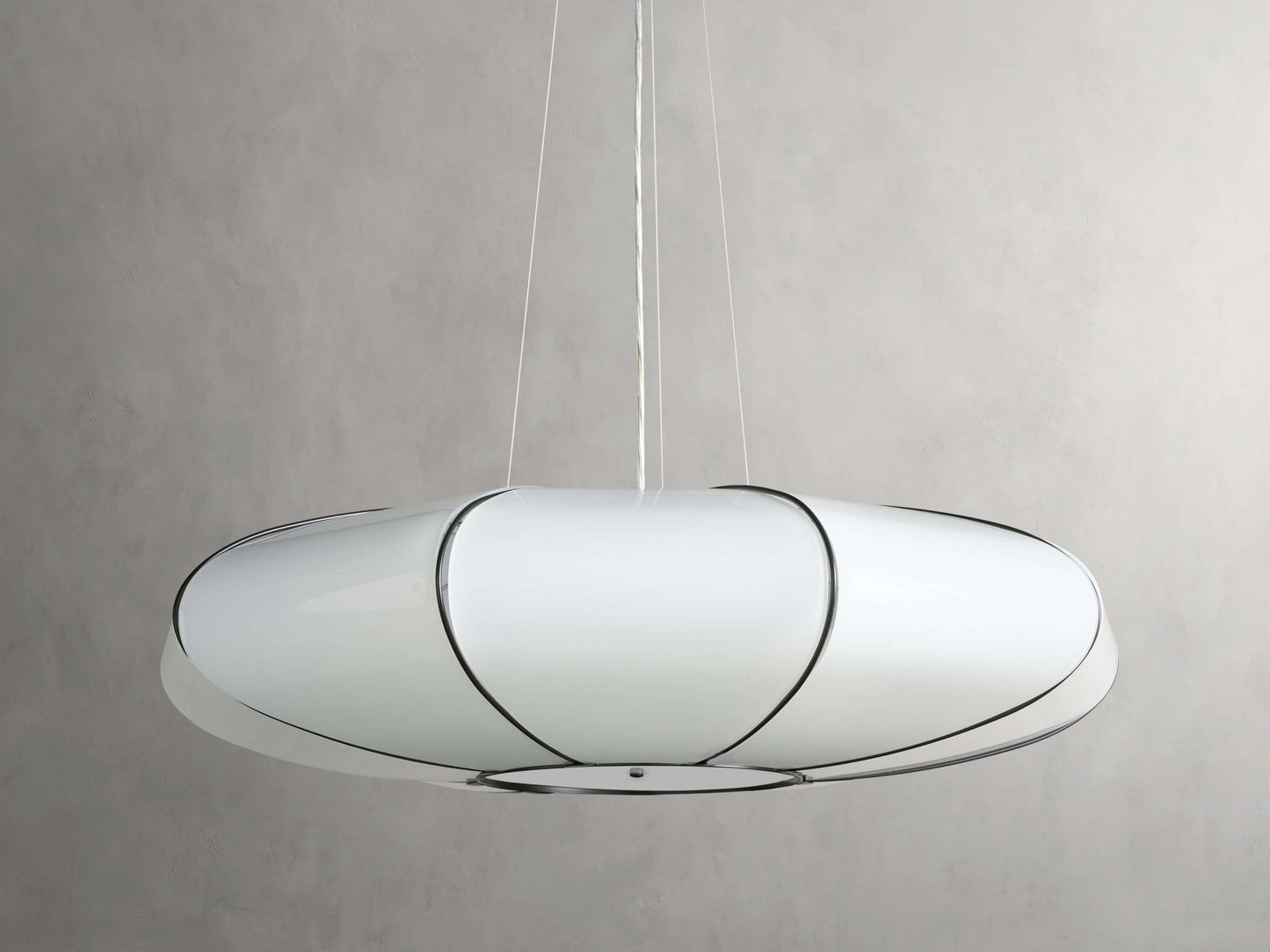 Nuvola White Milk Glass Chandelier 30''D