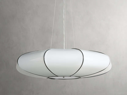 Nuvola White Milk Glass Chandelier 30''D