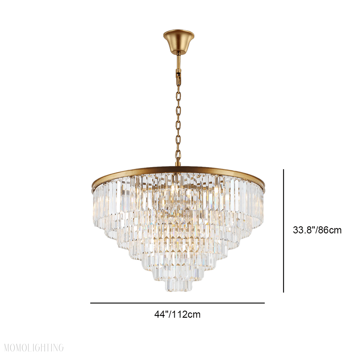 Odeon Crystal Multi-Layer Round Chandelier-Nobipets