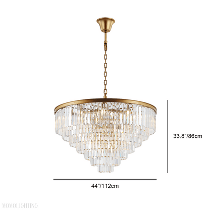Odeon Crystal Multi-Layer Round Chandelier-Nobipets