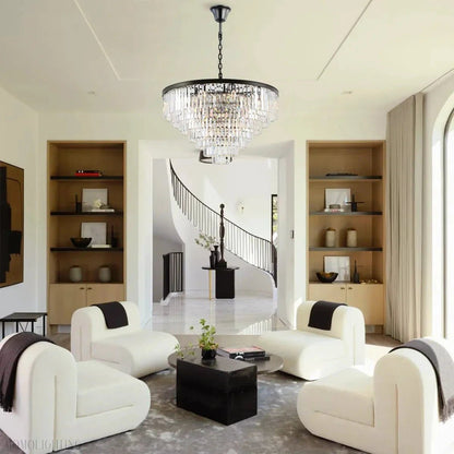 Odeon Crystal Multi-Layer Round Chandelier-Nobipets