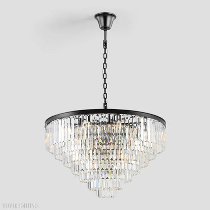 Odeon Crystal Multi-Layer Round Chandelier-Nobipets