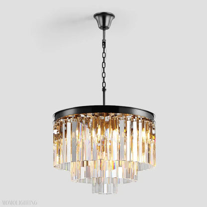 Odeon Crystal Multi-Layer Round Chandelier-Nobipets