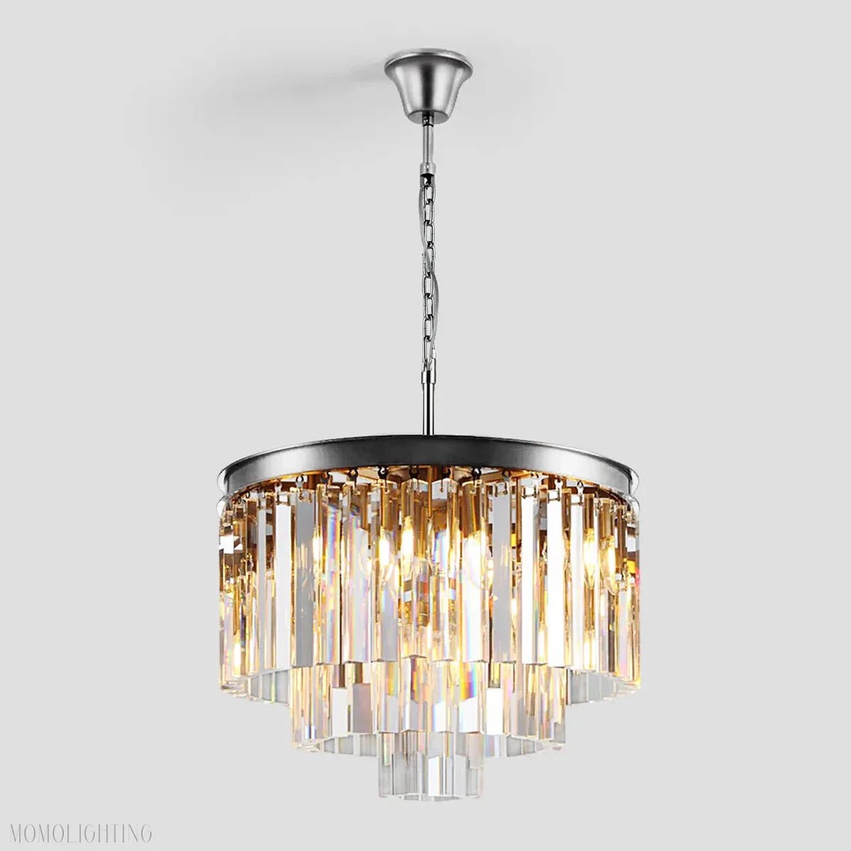 Odeon Crystal Multi-Layer Round Chandelier-Nobipets