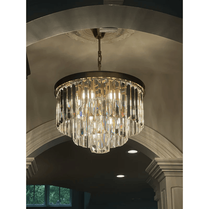 Odeon Crystal Multi-Layer Round Chandelier-Nobipets