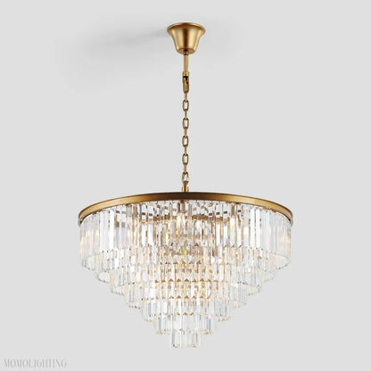 Odeon Crystal Multi-Layer Round Chandelier-Nobipets