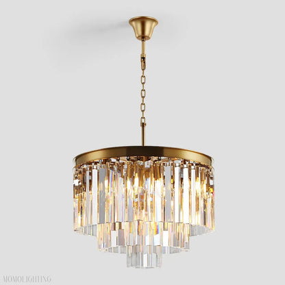 Odeon Crystal Multi-Layer Round Chandelier-Nobipets