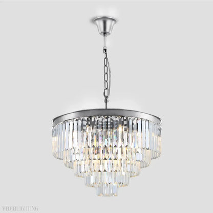 Odeon Crystal Multi-Layer Round Chandelier-Nobipets