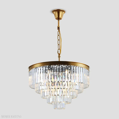 Odeon Crystal Multi-Layer Round Chandelier-Nobipets