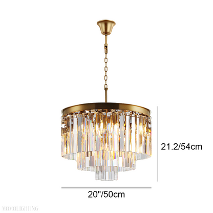Odeon Crystal Multi-Layer Round Chandelier-Nobipets