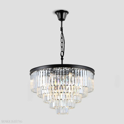 Odeon Crystal Multi-Layer Round Chandelier-Nobipets