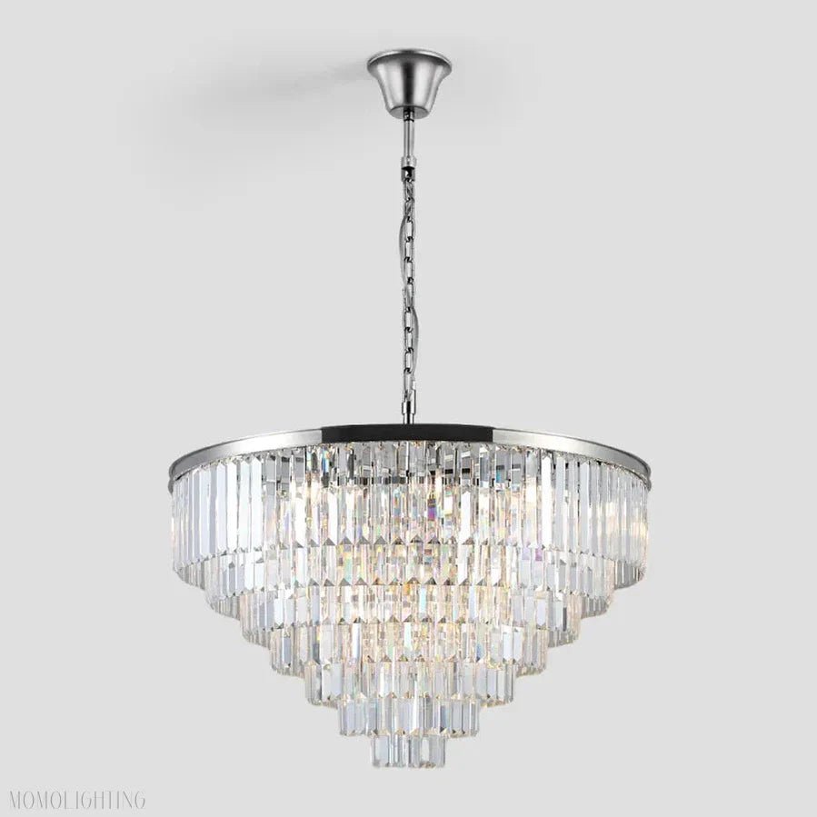Odeon Crystal Multi-Layer Round Chandelier-Nobipets