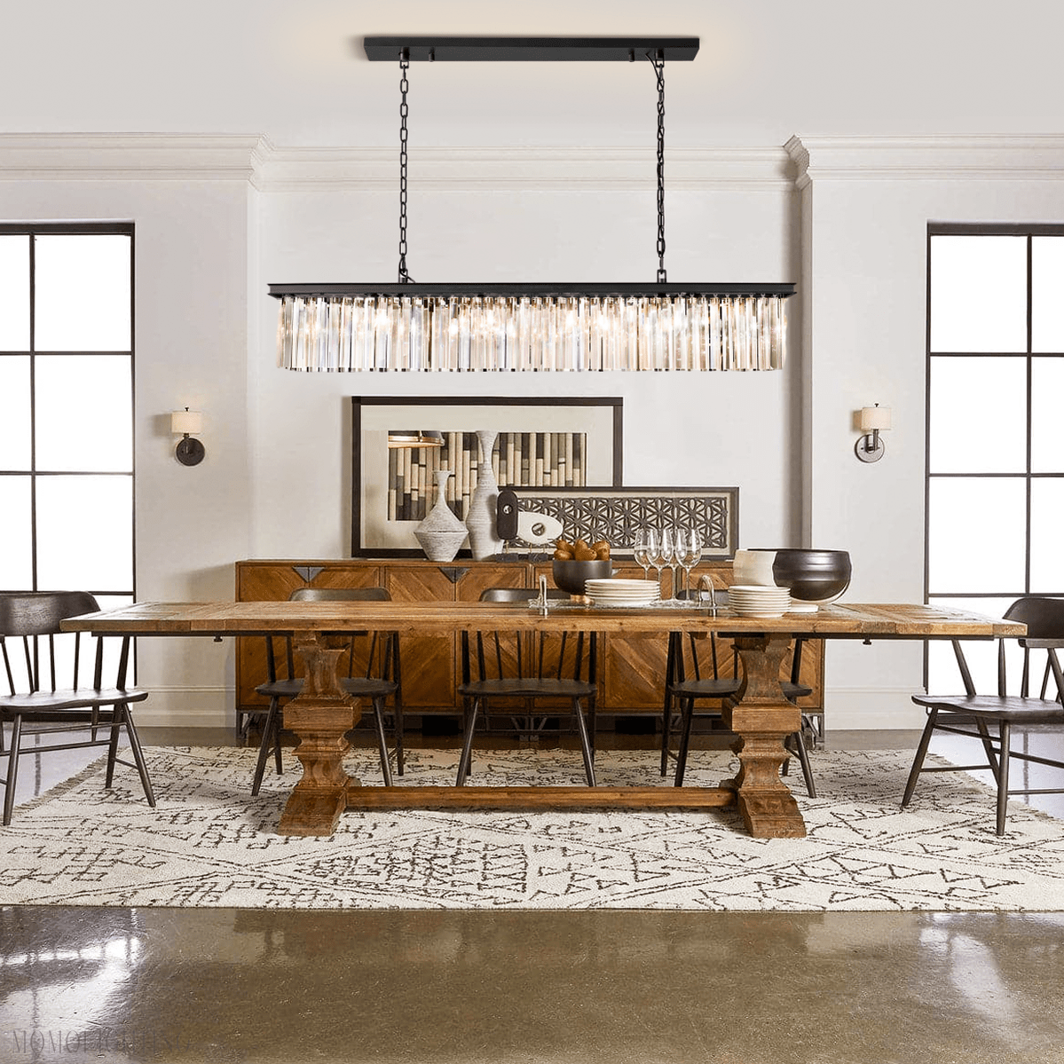 Odeon Crystal Rectangular Chandelier 59“-Nobipets