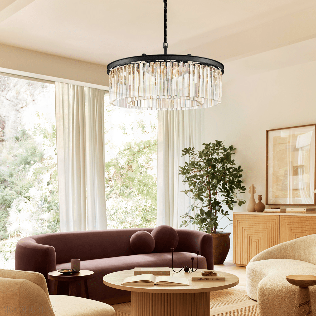 Odeon Crystal Round Chandelier 32"-Nobipets