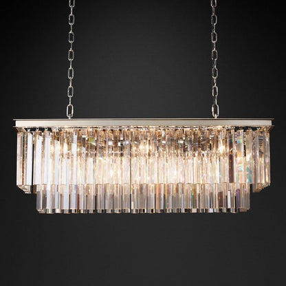 Odeon Rectangle Crystal Chandelier 40", 2-Tier-Nobipets