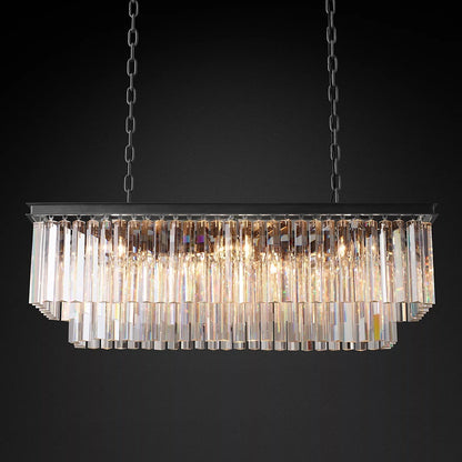 Odeon Rectangle Crystal Chandelier 40", 2-Tier-Nobipets