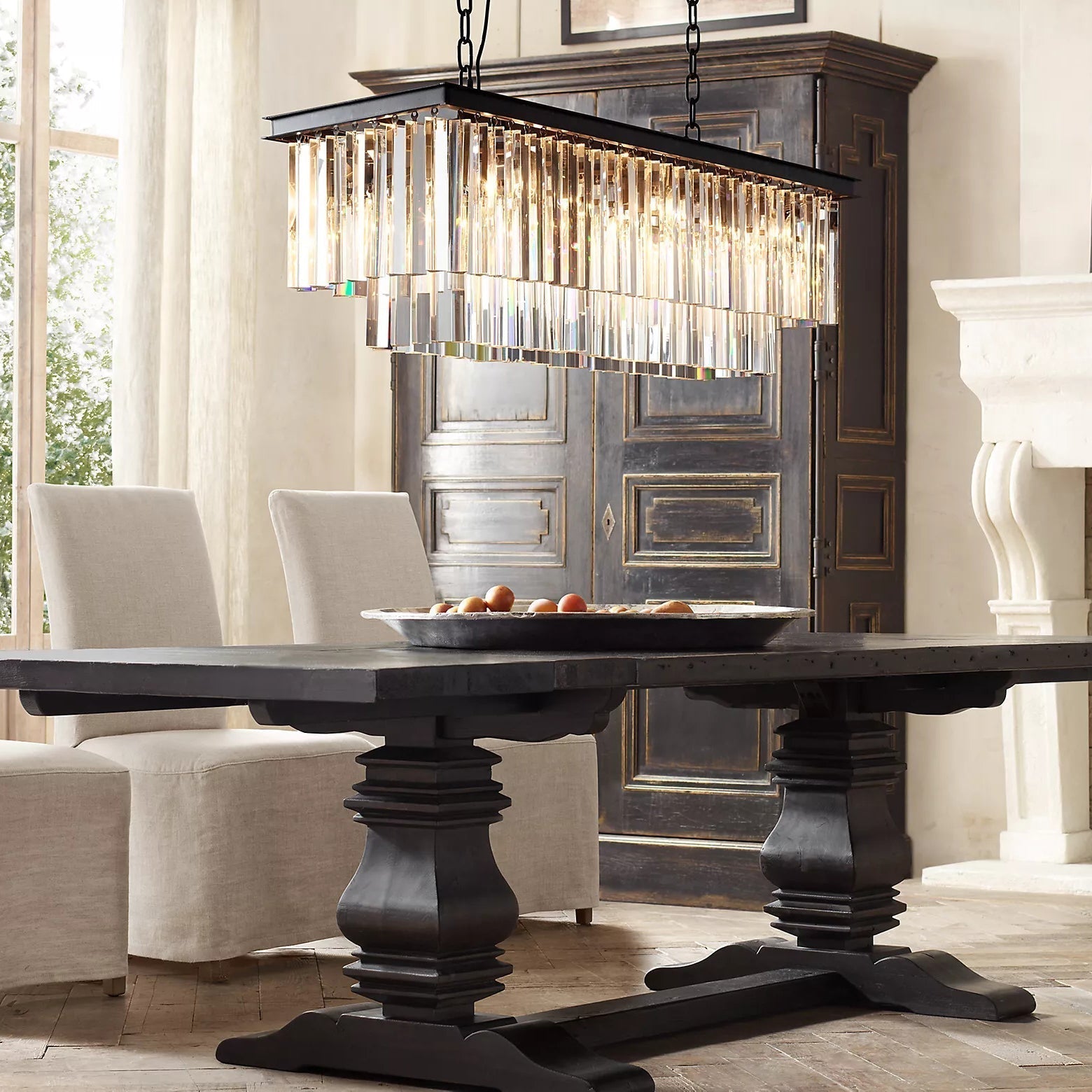 Odeon Rectangle Crystal Chandelier 40", 2-Tier-Nobipets