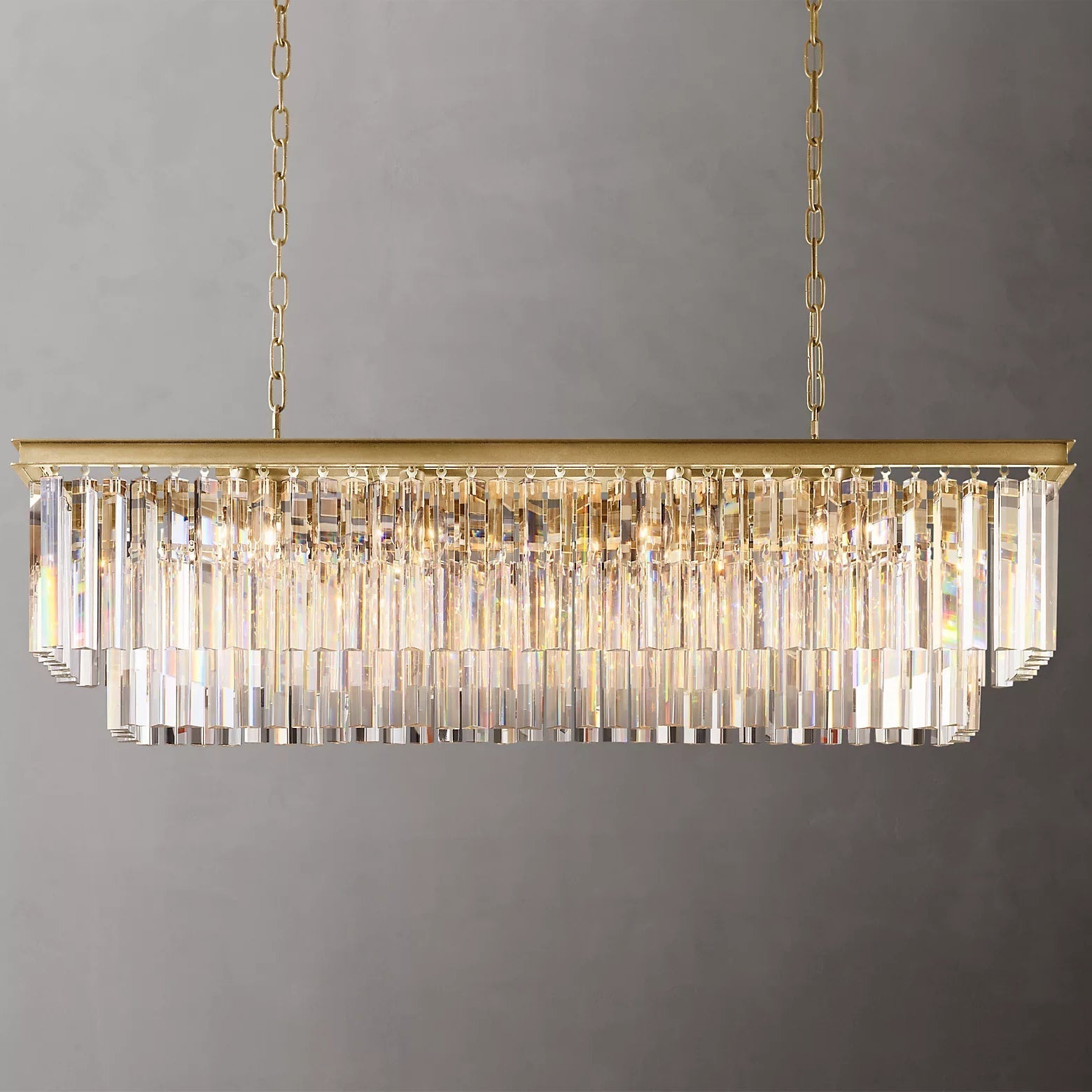Odeon Rectangle Crystal Chandelier 49", 2-Tier-Nobipets