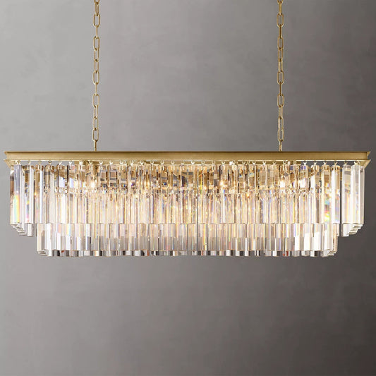 Odeon Rectangle Crystal Chandelier 49", 2-Tier-Nobipets