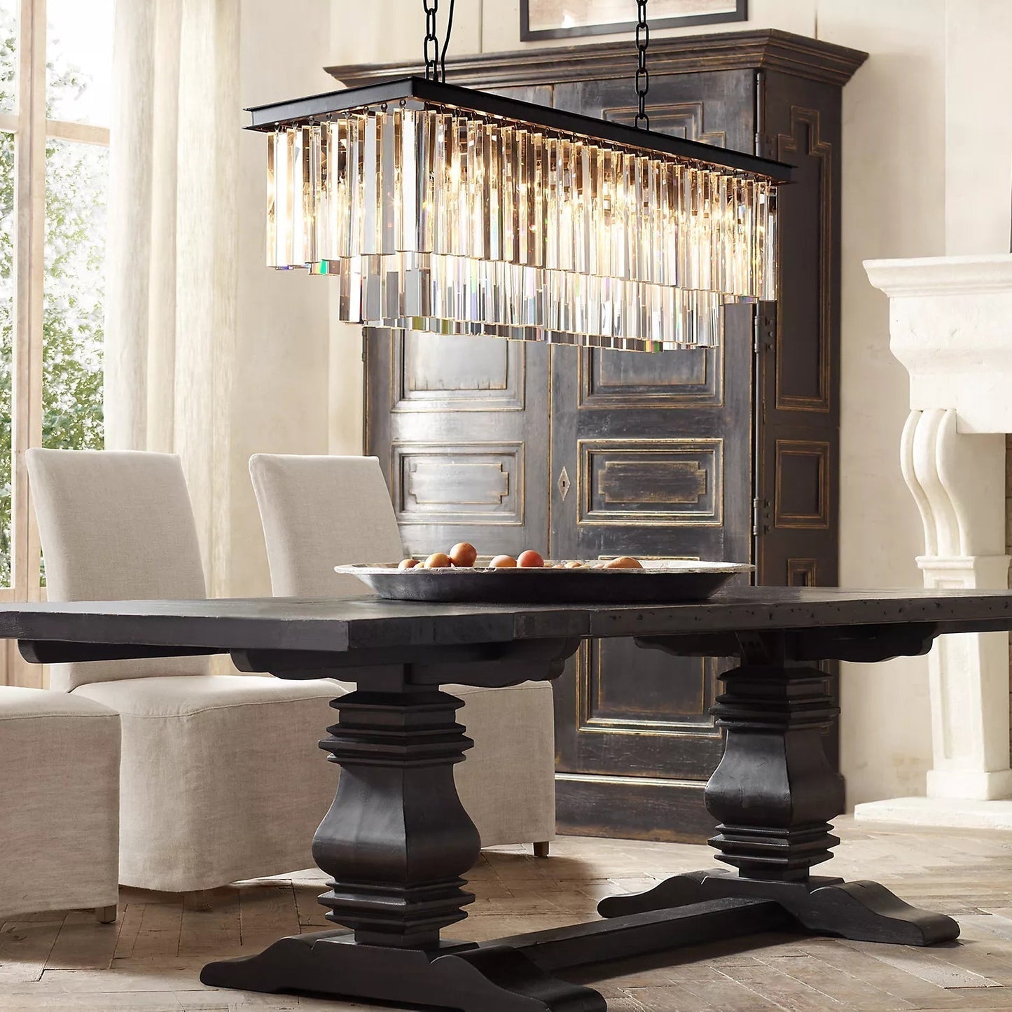 Odeon Rectangle Crystal Chandelier 49", 2-Tier-Nobipets
