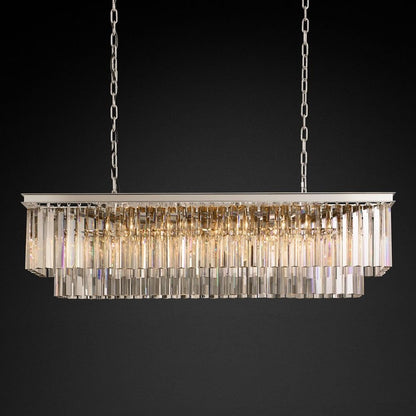 Odeon Rectangle Crystal Chandelier 49", 2-Tier-Nobipets