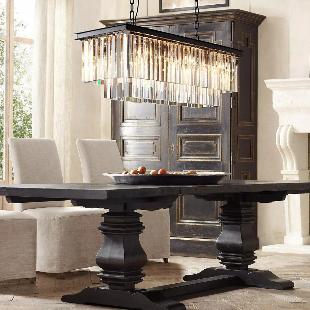 Odeon Rectangle Crystal Chandelier 59",2-Tier-Nobipets