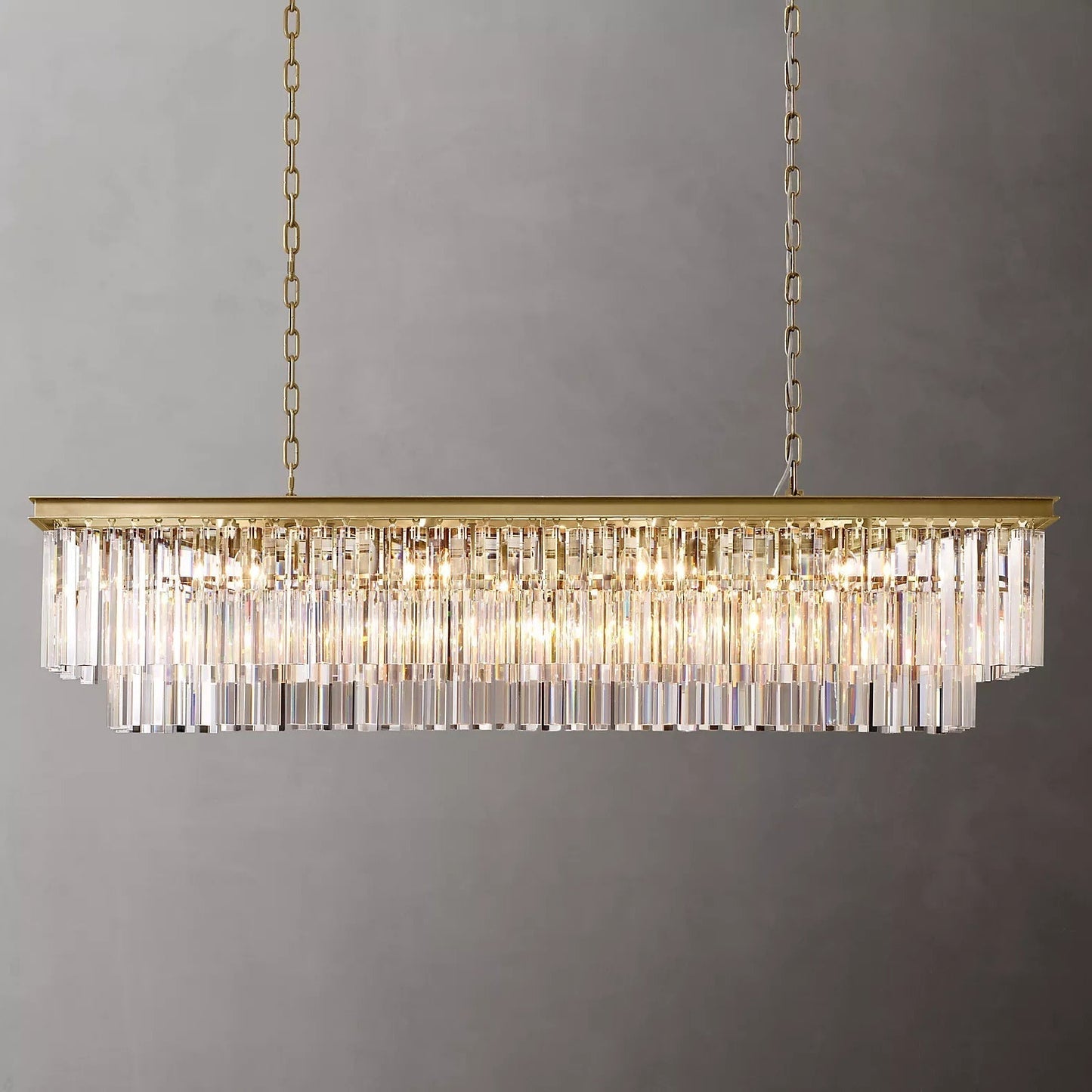 Odeon Rectangle Crystal Chandelier 59",2-Tier-Nobipets