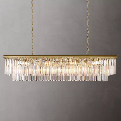 Odeon Rectangle Crystal Chandelier 59",2-Tier-Nobipets