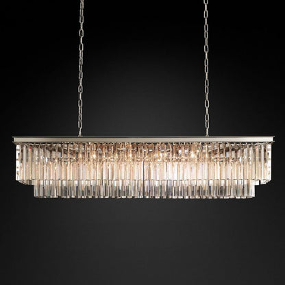 Odeon Rectangle Crystal Chandelier 59",2-Tier-Nobipets