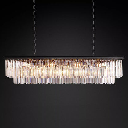 Odeon Rectangle Crystal Chandelier 59",2-Tier-Nobipets