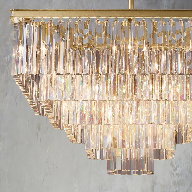 Odeon Square Crystal Chandelier 34",5-Tier-Nobipets