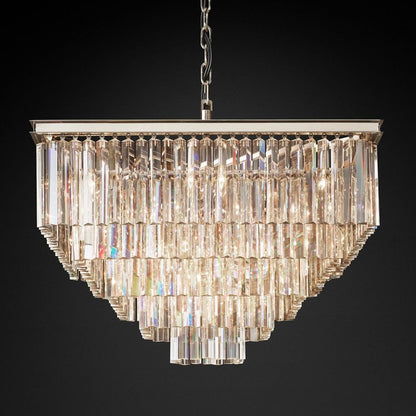 Odeon Square Crystal Chandelier 34",5-Tier-Nobipets