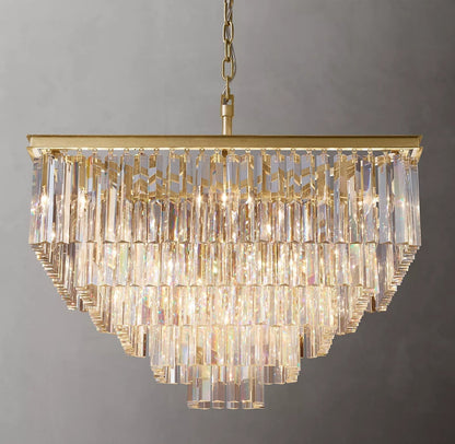 Odeon Square Crystal Chandelier 34",5-Tier-Nobipets
