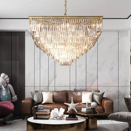 Odeon Square Crystal Chandelier 47" 7-Tier-Nobipets